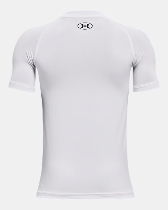 Boys' HeatGear® Short Sleeve, White, pdpMainDesktop image number 1